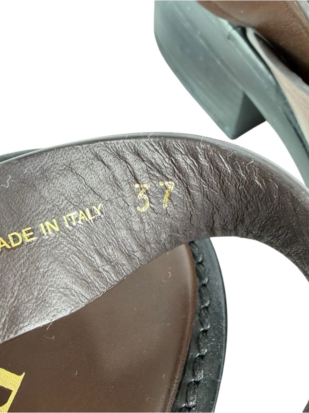 PRADA Brown Sandali Block Crisscross Slingback Sandals 37 - 7 US Made in Italy - Picture 10 of 12